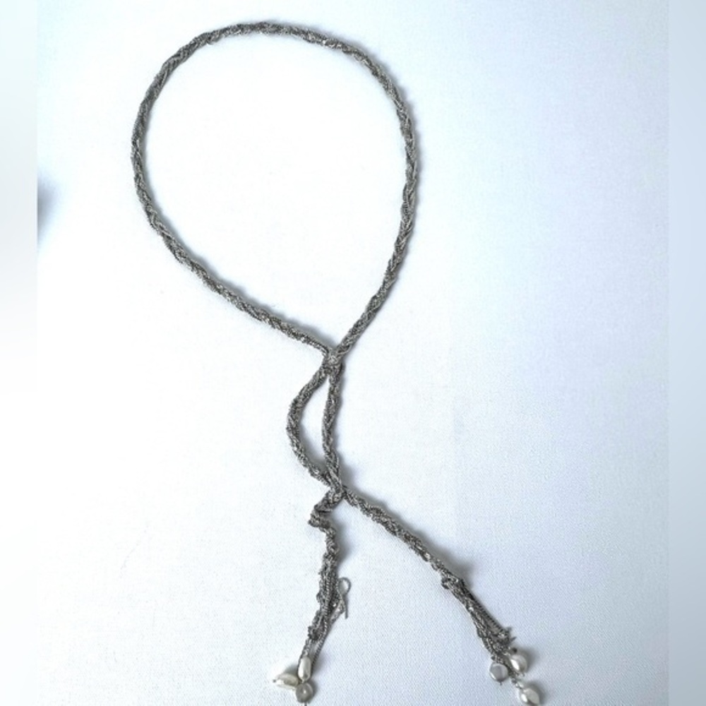 Stella & Dot Josephine Pearl Lariat Necklace Rare